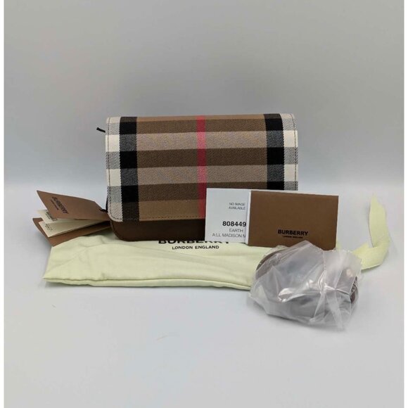 Burberry Madison Check Canvas Leather Shoulder Bag Earth 8084492 - Picture 13 of 14